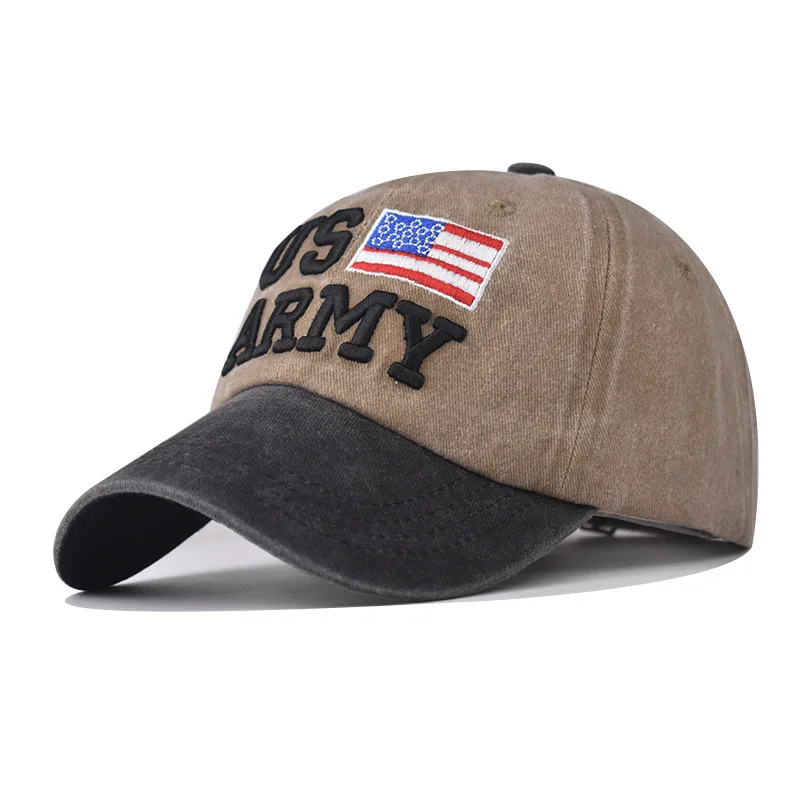 

Classic Washed Vintage US ARMY Baseball Outdoor Versatile Large Letter Washed Cotton Golf Dad Hat