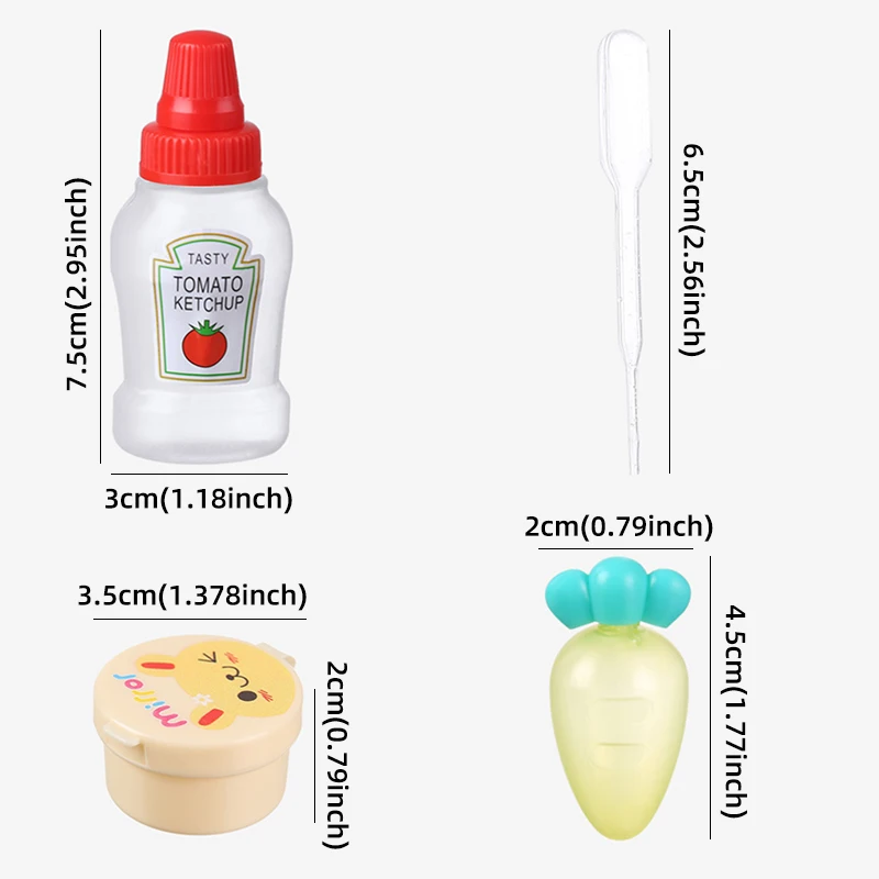 10pcs Mini Portable Sauce Bottle Portable Salad Sauce Tomato Sauce Seasoning Plastic Split Bottle