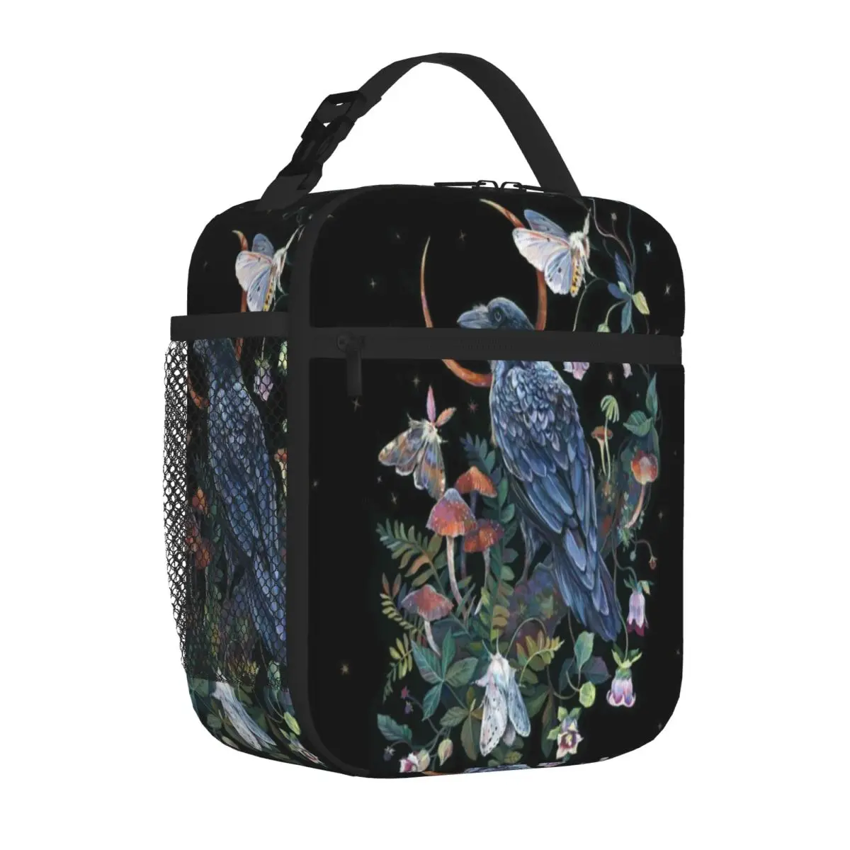 Bestselling Moon Raven Canvas Texture Thermal Food Carrier Family Picnic Carry Lunch Bag