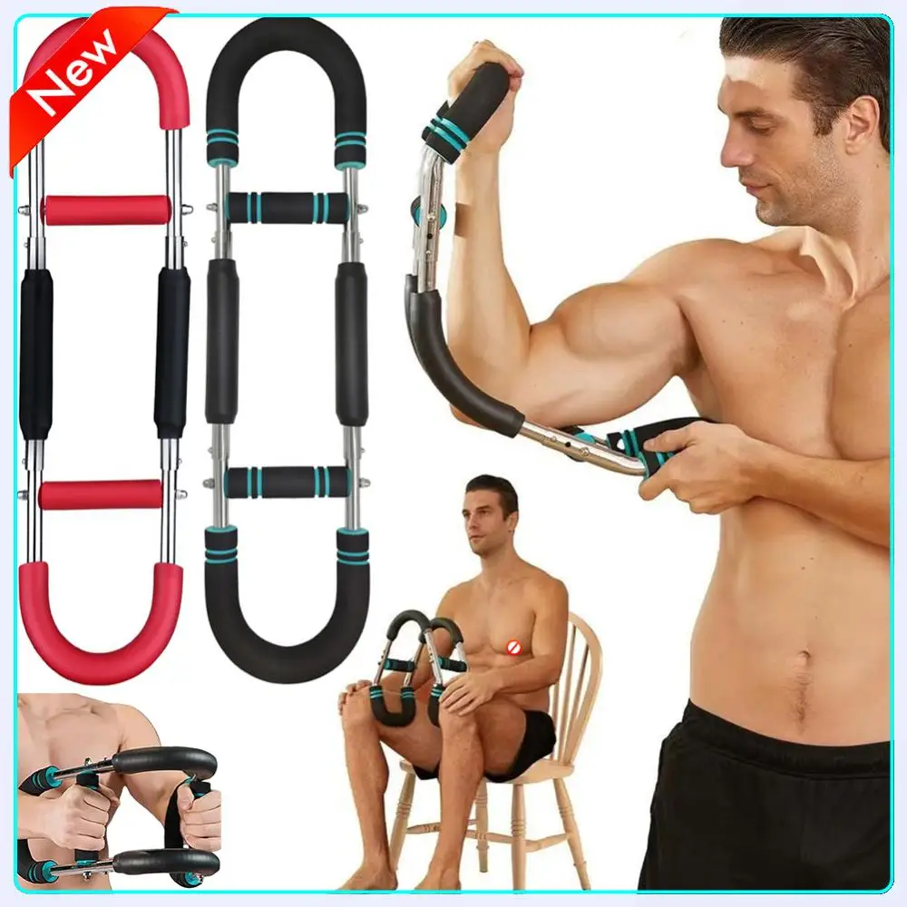ツイスターアームエクササイザー、調整可能なスプリング式ワークアウトバー、前腕上腕三頭筋胸部強化エクササイズ器具、ポータブルホーム用