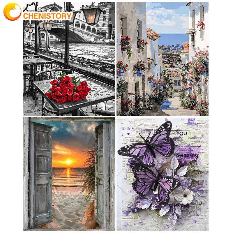 

CHENISTORY Oil Painting By Number On Canvas DIY Crafts Pictures For Drawing Paint Kits For Adults Coloring By Number Decoration