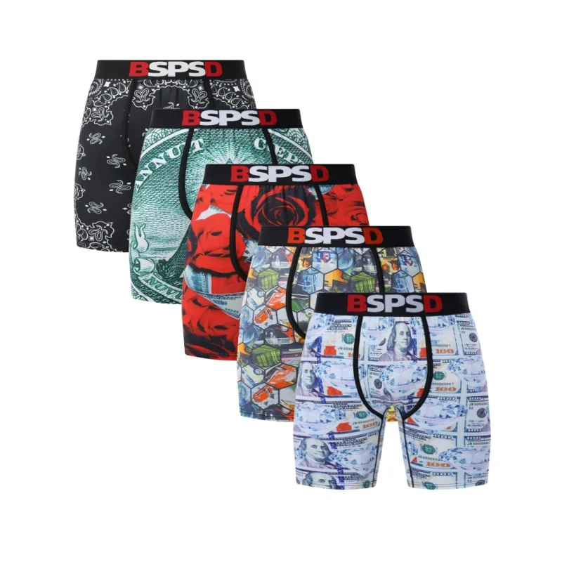 

5 шт., сексуальные мужские боксеры, нижнее белье с принтом, мужские трусы-боксеры, дышащие спортивные трусы, нижнее белье, мужские трусы-боксеры, плавки