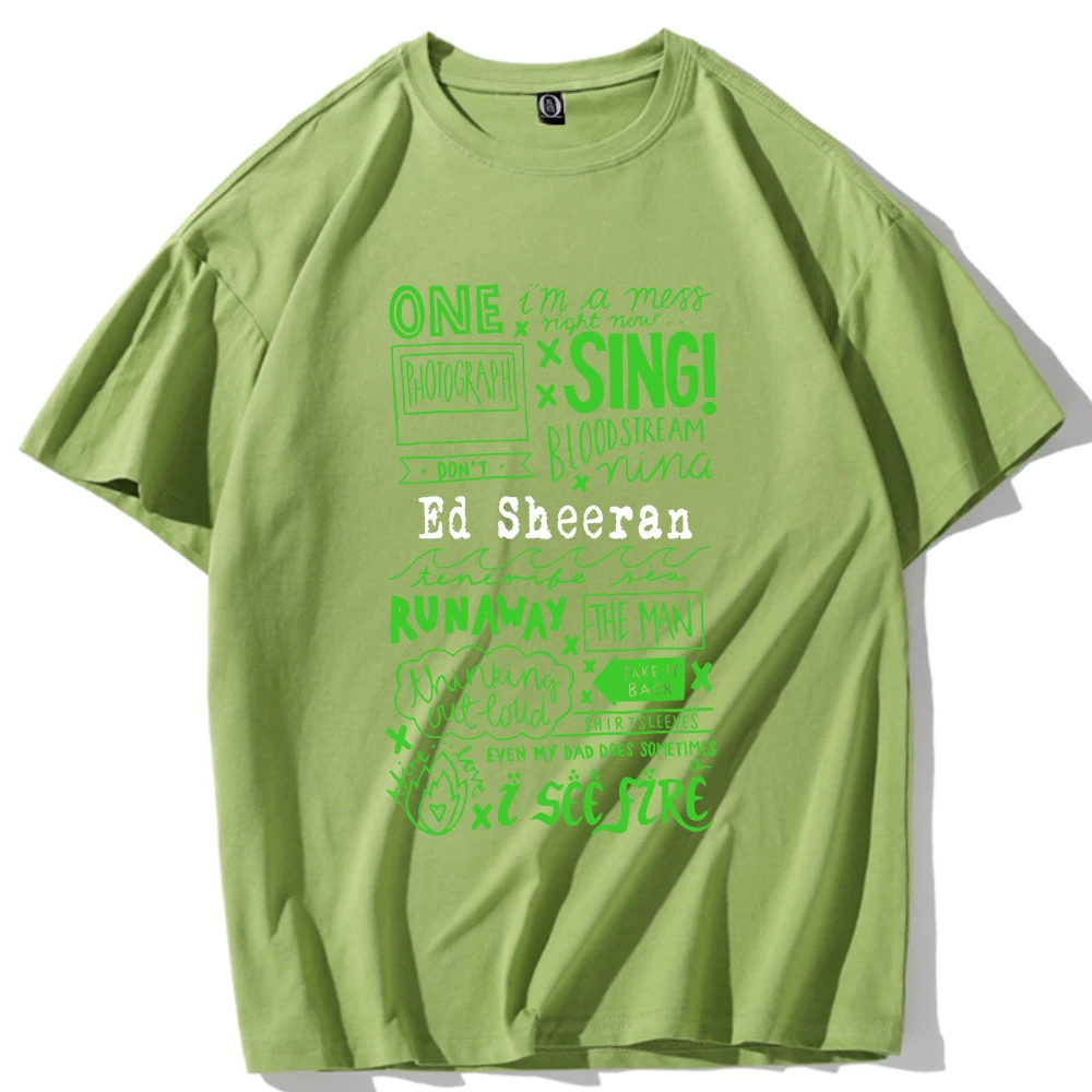 Funny Ed Sheeran Songs' Name Style T-shirt O-Neck Short Sleeve Shirts Fans Gift