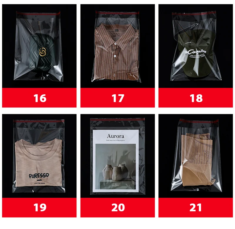 100PCS Opp Selbstklebende transparente Plastiktüte Kleidung Schmuck Verpackung Selbstklebende Keks Süßigkeiten Verpackung Zellophanbeutel – Detail 12