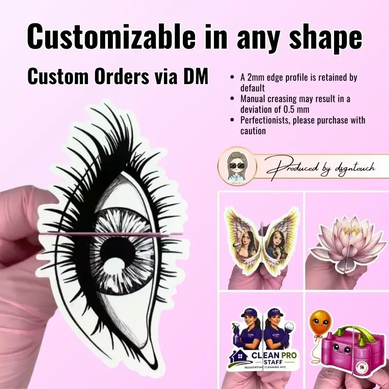 Custom Die Cut Flyers Tri-Fold Eyelash Shape Cards Matte Gloss Lamination Printing for Beauty Salon Studio Promotion DsgnTouch