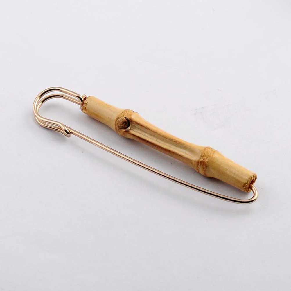 3pcs Fashion Jewelry Women Men Vintage Bamboo Safety Pin Sweater Brooch Breastpin Clip Costume Jewelry