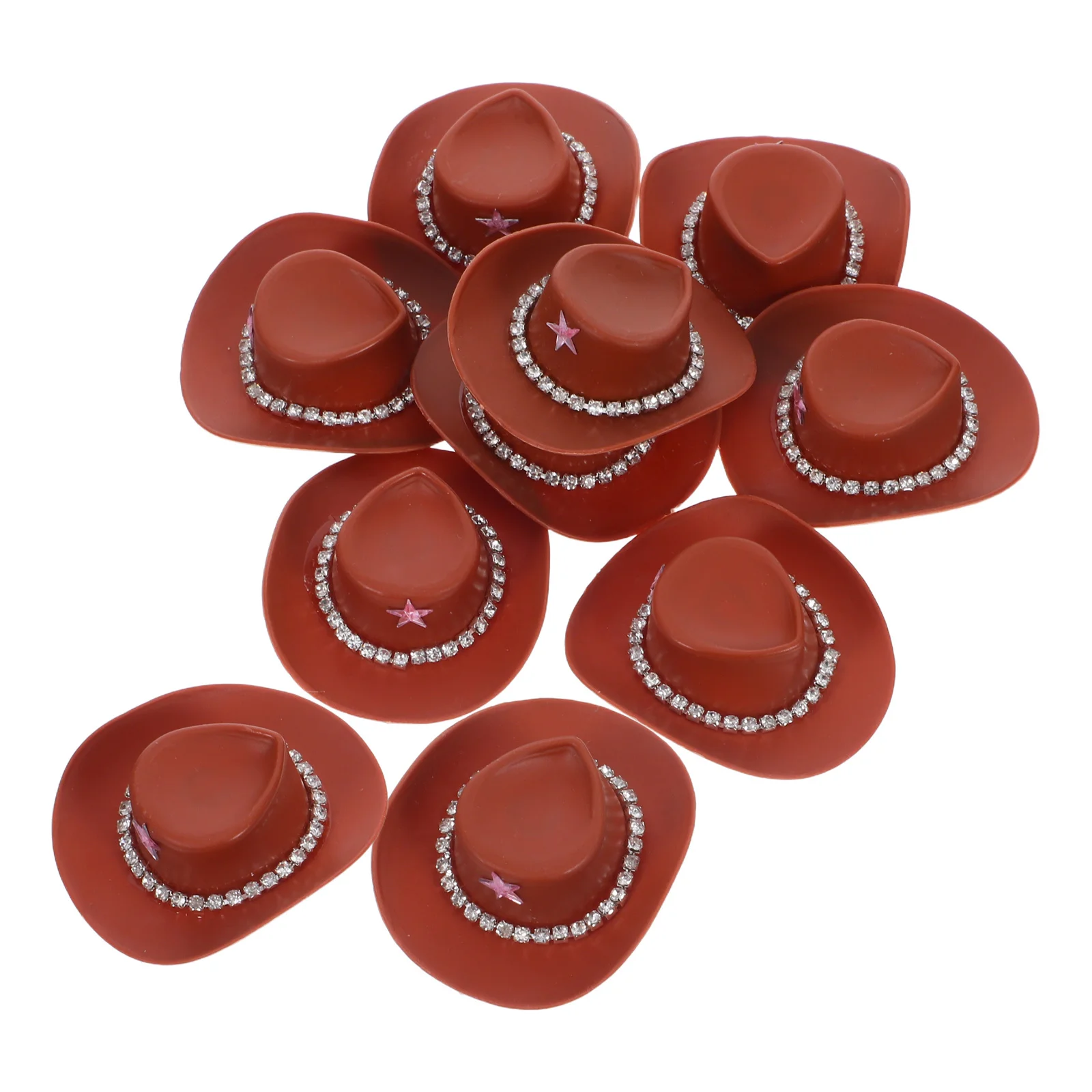 10 قطعة قبعات رعاة البقر الديكور قبعات رعاة البقر الغربية الصغيرة مع سلسلة وحيد القرن للحرف اليدوية كب كيك القبعات العالية DIY بها بنفسك اكسسوارات #5