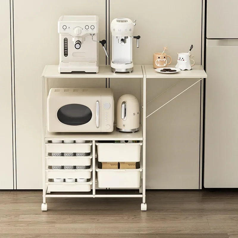 Kitchen Microwave Oven Shelf Machine Placement  Mobile Side Cabinet Feeding Table Stroller Birdcage Storage