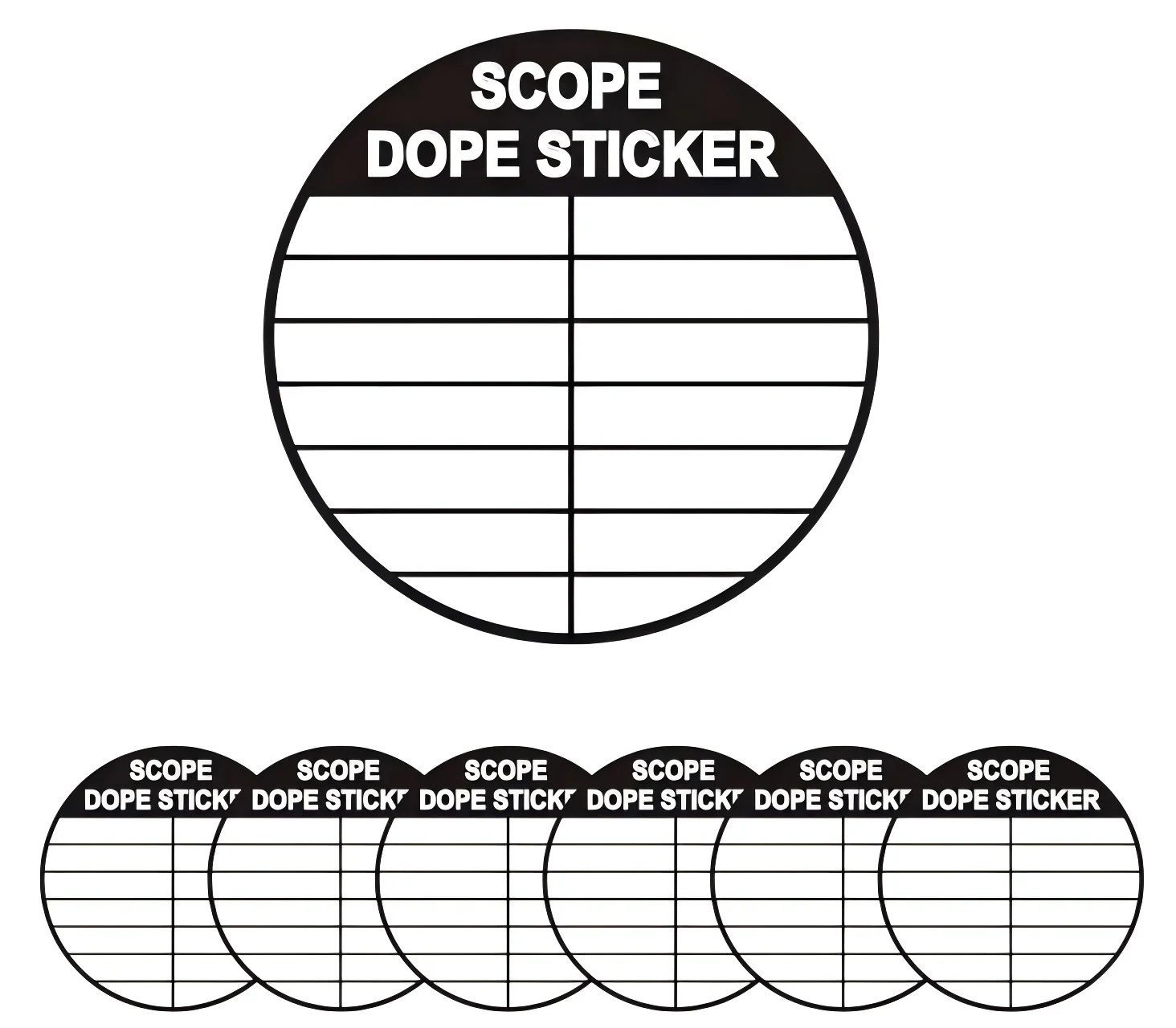 10-Pack Writable DOPE Stickers for Rifle Scope Long Range Shooting - Fits Most Caps - Use with Range Cards Dope Cards 1.5 Inch D