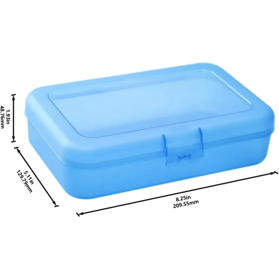 مقلمة كبيرة متعددة الألوان مكونة من 4 قطع - صندوق مستلزمات مدرسية بلاستيكي متين لتنظيم الطلاب