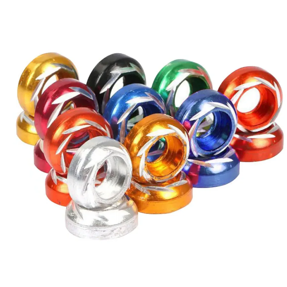 10pcs Universal Screw Nut Alloy Color Plate Coverset Cowling Motorcycle Aluminum Washer Body Cover Skrew Washer Motorcycle Part