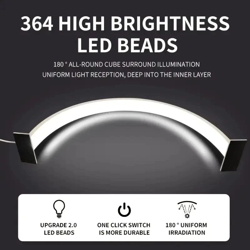  Half Moon Light Portable Led Nail Light Office Embroidery Peripheral Filling Light Brightness Beauty Salon Work Filling Light