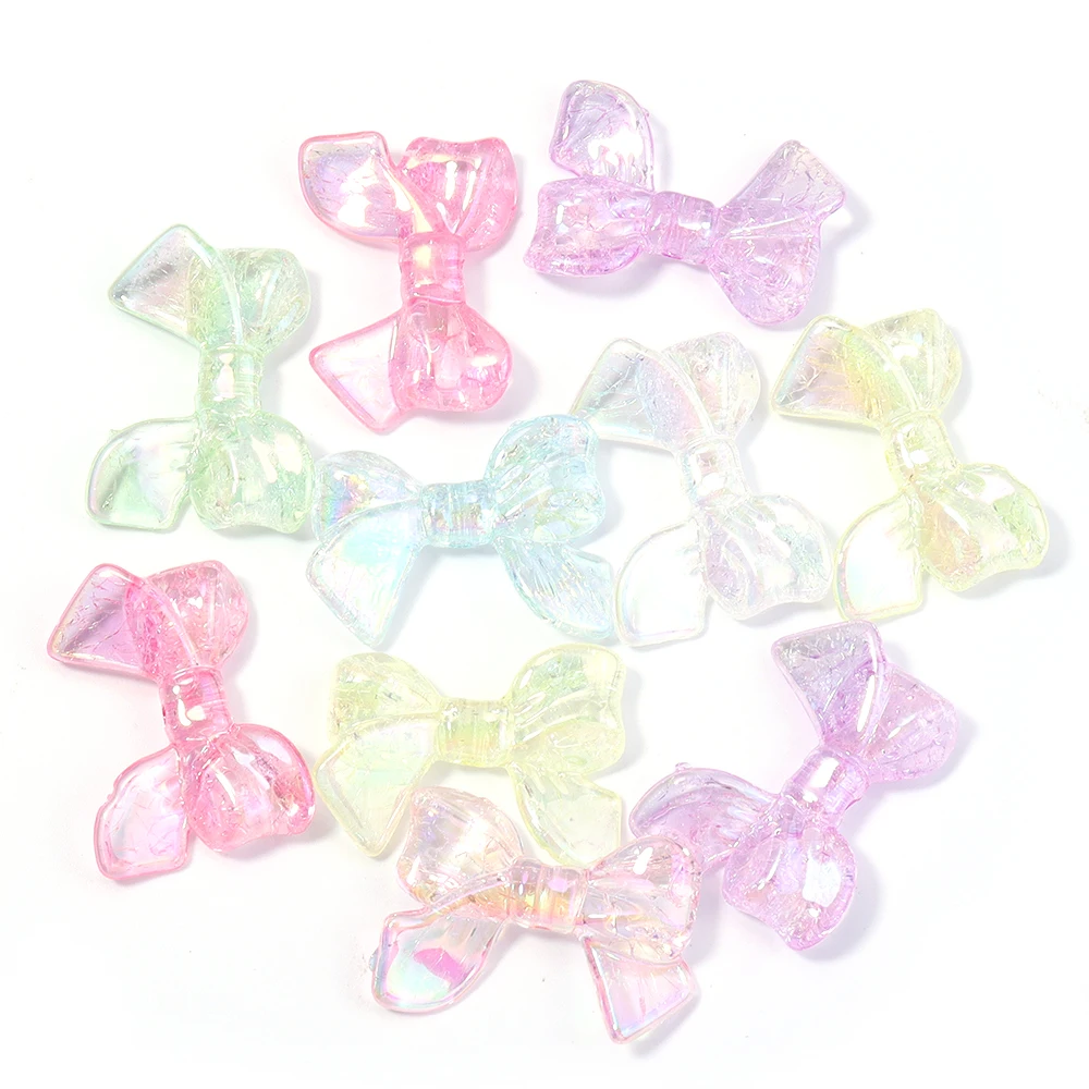 10 قطعة 31x24 مللي متر القوس الاكريليك الخرز الحلو لون الحلوى Bowknot فضفاض خرزة مباعدة DIY بها بنفسك صنع المجوهرات قلادة المفاتيح اكسسوارات #6