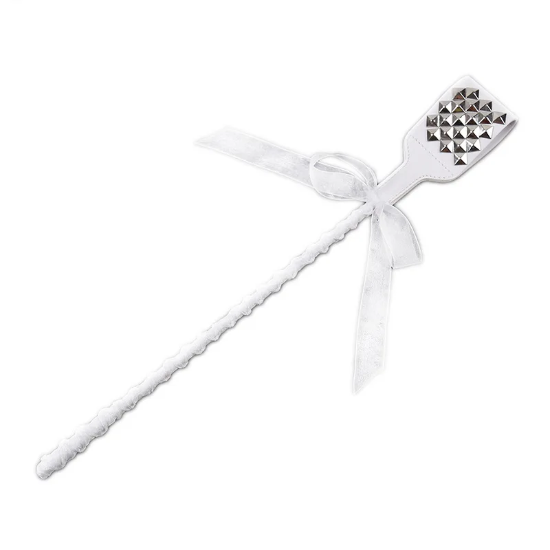White Leather Bow-Knot Palm Clap Spanking Paddle Whips Fetish Slave Bdsm Spank Flogger Fantasy Couples Sexy Adult Games Cosplay view 4