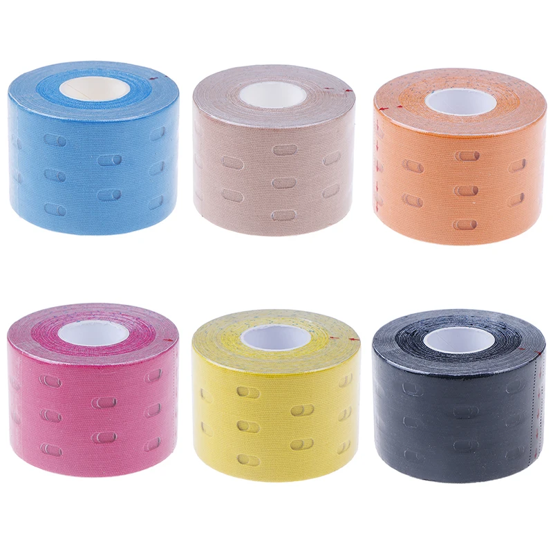 1 Rolls Elastic Kinesiology Sports Tape Perforated Intramuscular Effect Patch Vented Bandage Muscle Strain Protector