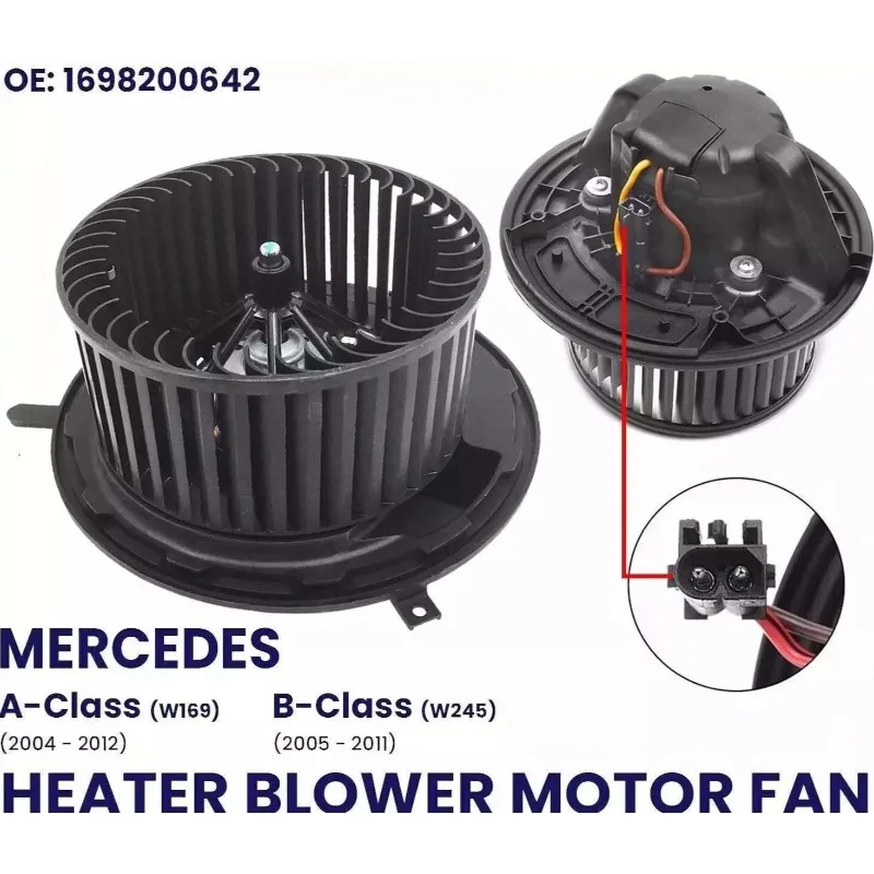 

FOR MERCEDES A-CLASS W169 / B-CLASS W245 2004-2012 HEATER BLOWER MOTOR FAN 1698201342,1698200642