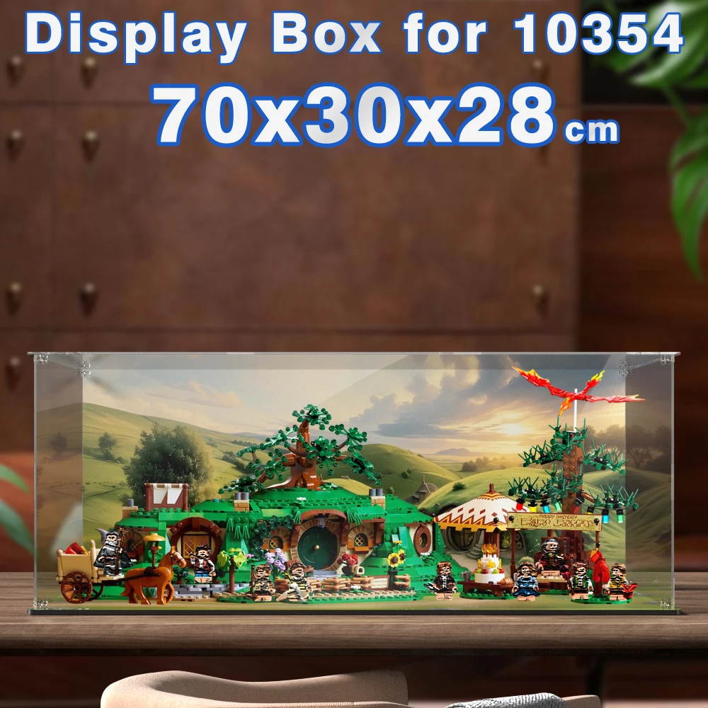 Boîte d'affichage en acrylique pour 10354, ensemble de blocs de construction, vitrine transparente anti-poussière pour briques Shire
