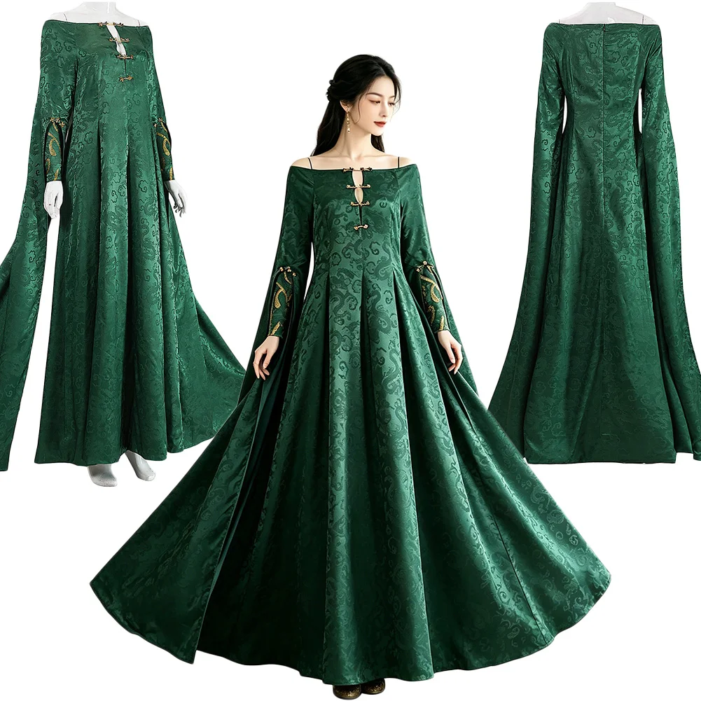 

Alicent Hightower Cosplay Green Dress Uniform Dragon 3 Cosplay House Costume Women Clothes Outfits Halloween Carnival Party