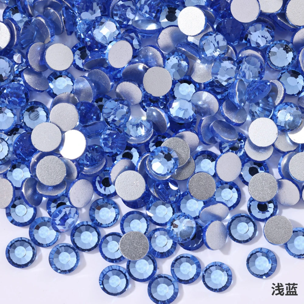 SS3-SS30 All Blue SeriesRhinestones Non Hot Fix Flat Back Strass & Fabric Garment rhinestones for nails Decorations