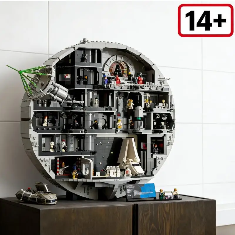 

2026 Новая серия MINISO Planet 75419 Космический корабль Звезда смерти Солдат Строительный блок Игрушка 9023 шт., Рождественский подарок, подарок на день рождения