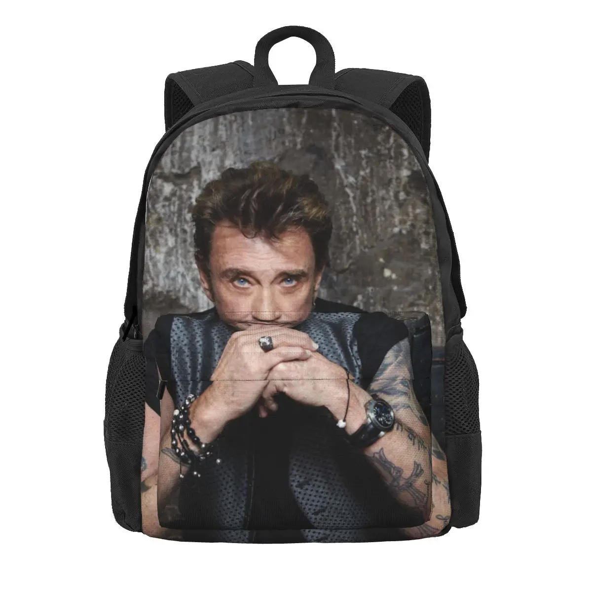 Johnny Hallyday Rock N Roll Mochilas para meninos e meninas, mochilas escolares, mochila dos desenhos animados, mochila para laptop, bolsa de ombro para estudantes