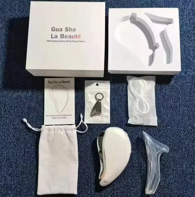 Vibration Gua Sha Scraping Board Massage Tool Ems Vibrating and Heating Skin Scraping Facial Massage Machine Body Massagers