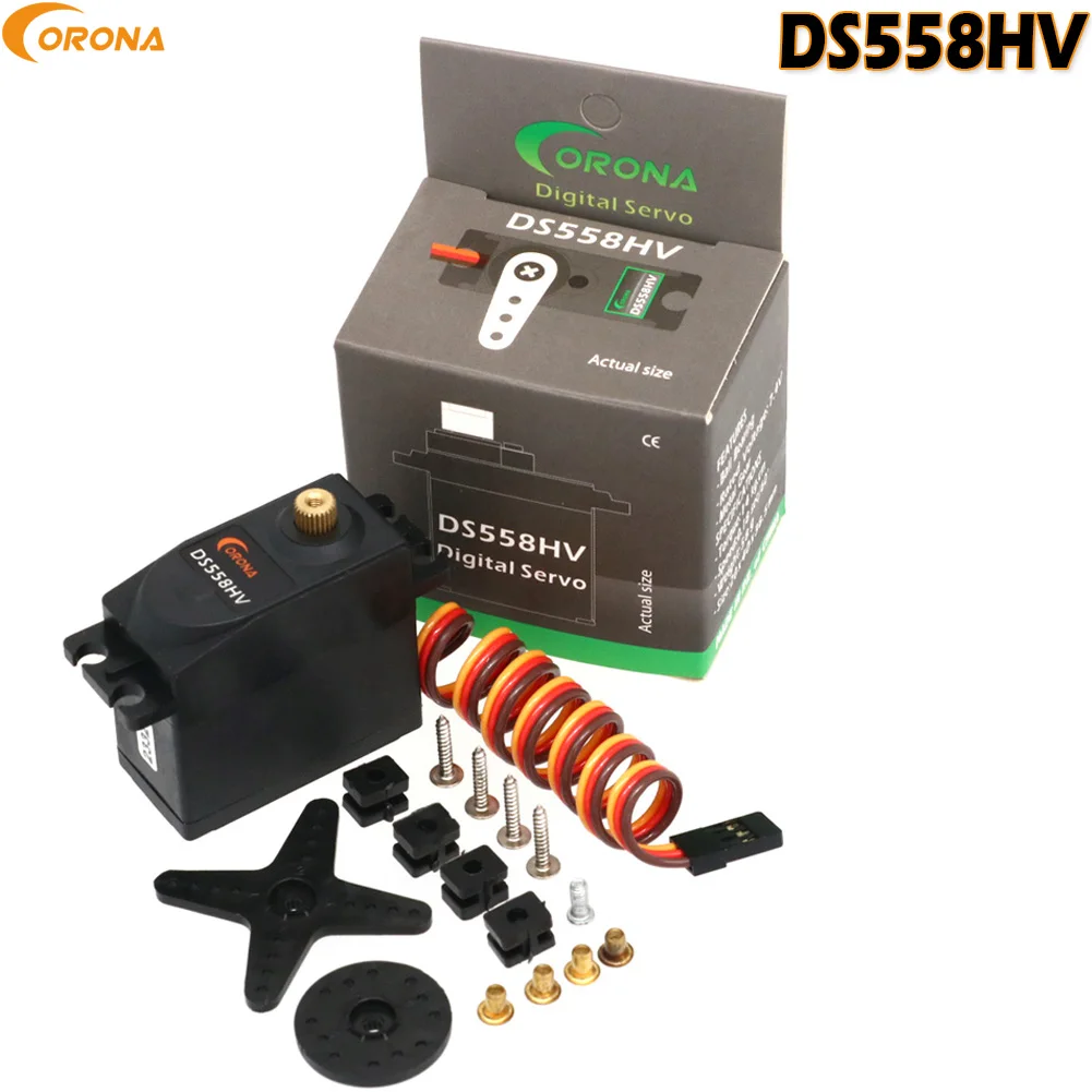 1 قطعة كورونا DS558HV معيار رقمي ميتال جير سيرفو 14 كجم/0.18 ثانية/58 جرام لطائرة RC سيارة روبوت محاكاة #6
