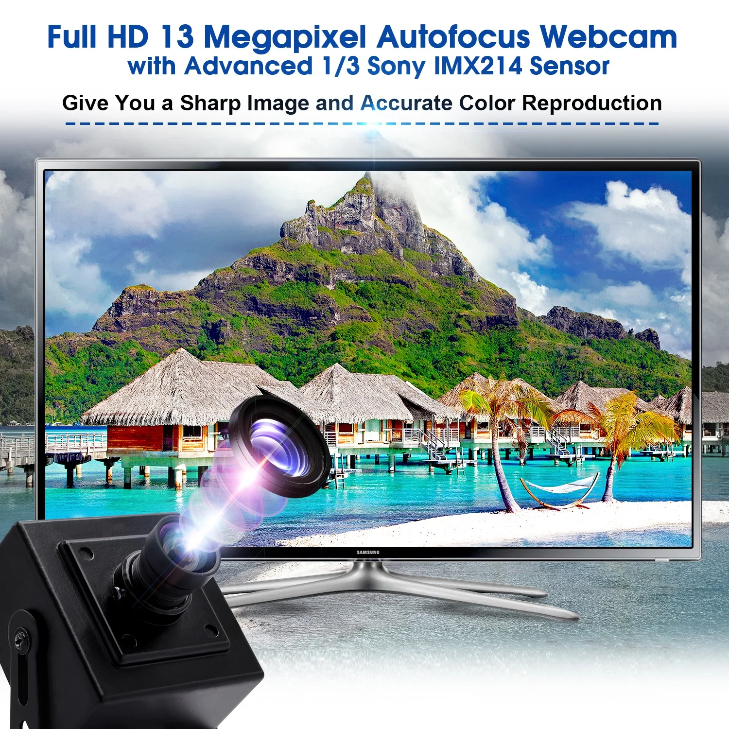 3840*2880 13mp Usb Board Camera IMX214  with No Distortion Lens for Industrial Machine Vision -USB13M02-BL100