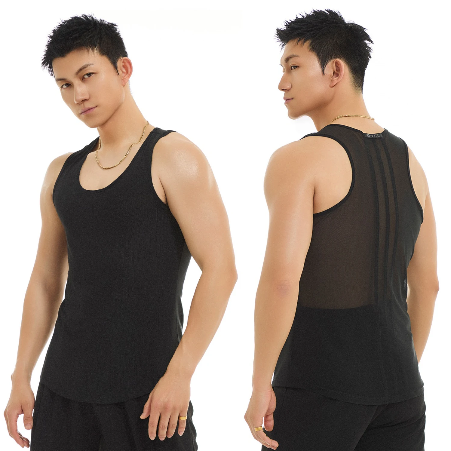 

New Mesh Back Latin Dance Vest Men Summer Training Practice Clothes Sport Tops Male Cha Cha Rumba Samba Dance Clothing DNV23594
