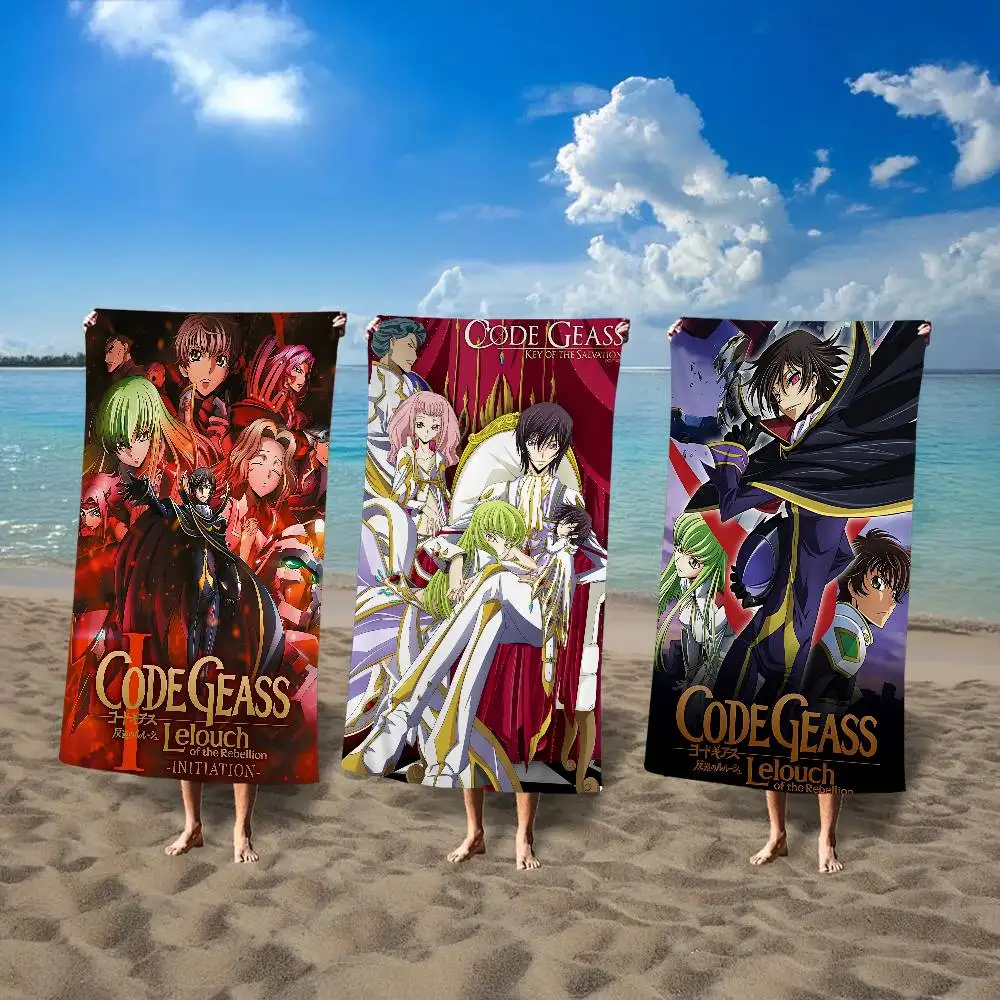 C-Code G-Geass Bath Towel Microfiber Soft Water Absorbing Breathable For Girl Kids Decorative Cartoon Beach Towel