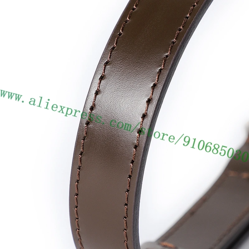 Top Quality Coffee Brown Smooth Calf Leather Bag Strap For Designer Handbag Duffle Purse Shoulder Carry Belt Parts Replacement