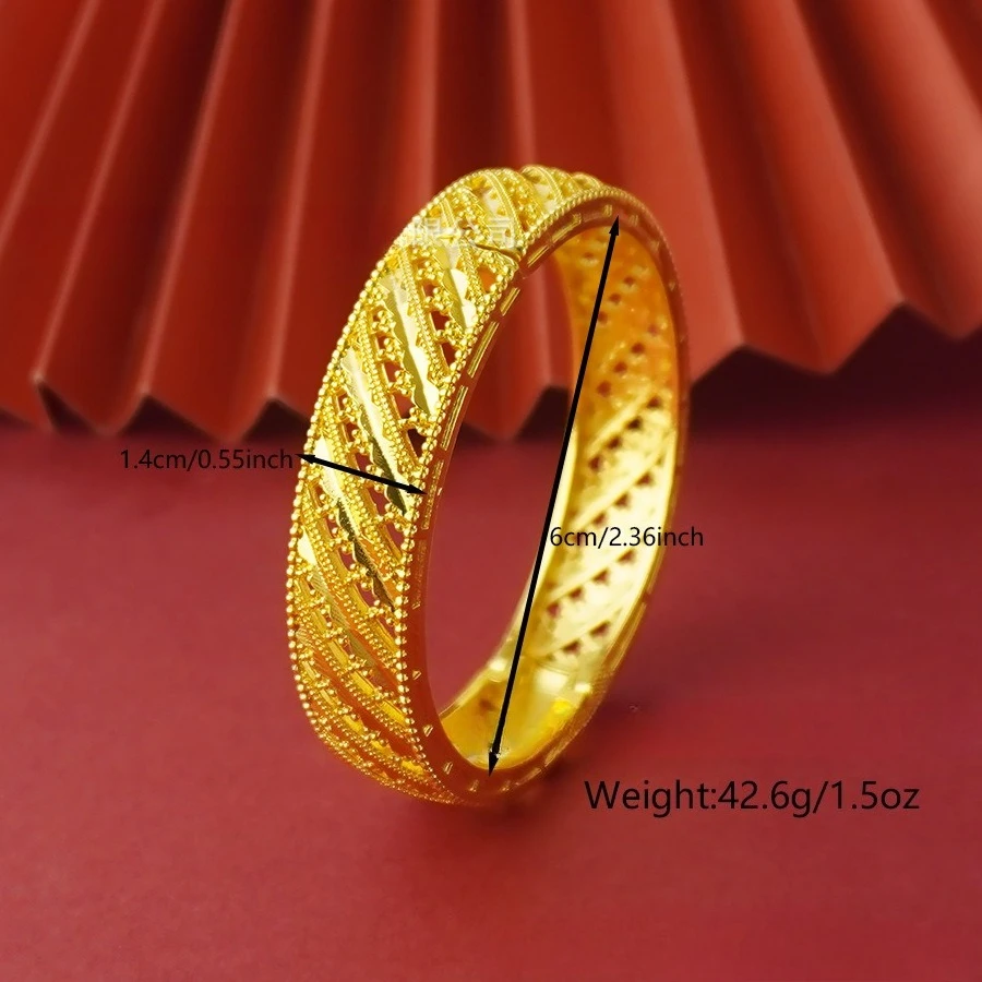 9999 gold Middle East fashion diamond-shaped hollowed-out classic design bracelet
