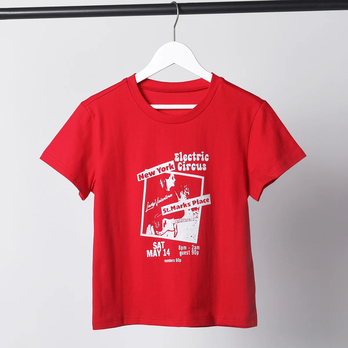 Vintage Guitar Graphic Cotton T Shirt Women Summer Harajuku Casual Round Neck Short Sleeve T-shirts Retro Streetwear Y2k Tops