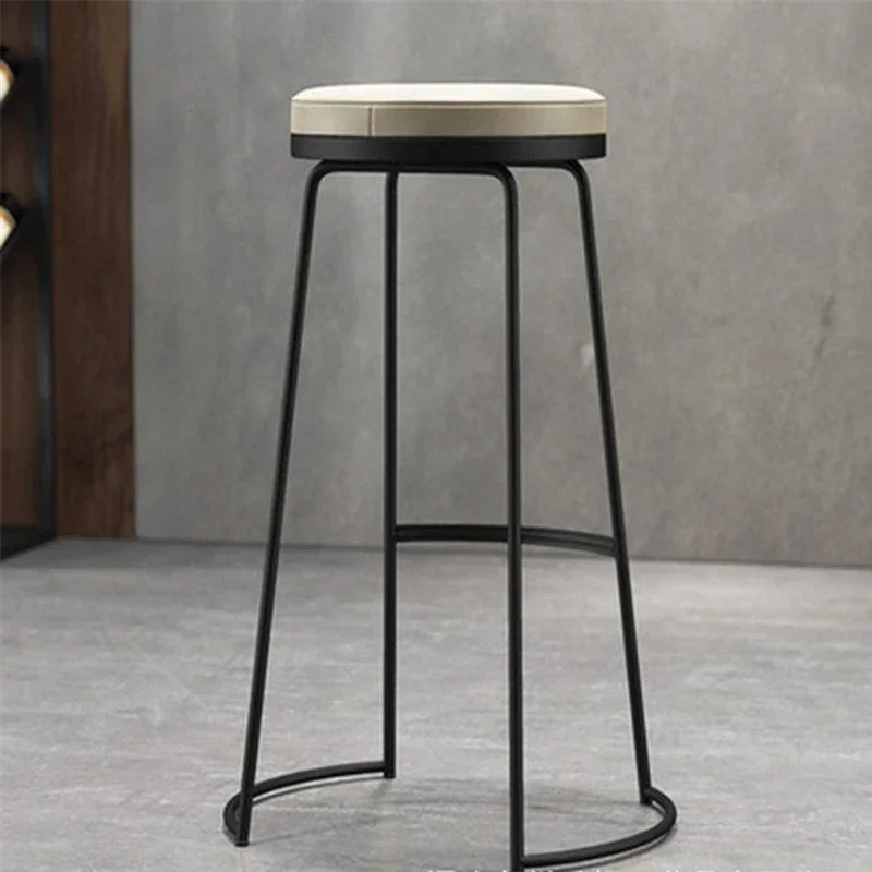 

Modern Bar Stool Minimalist Wrought Iron Nordic Front Desk High Chair Tea Wind Seat Stylish Counter Chair Comfortable Bar Seat