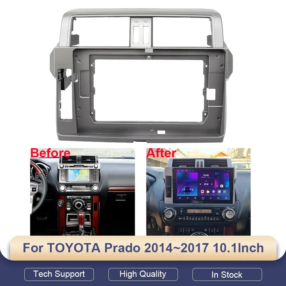 

2 Din 10.1 Inch Car Radio Installation DVD GPS Mp5 Plastic Fascia Panel Frame for TOYOTA Prado 2014~2017 Dash Mount Kit