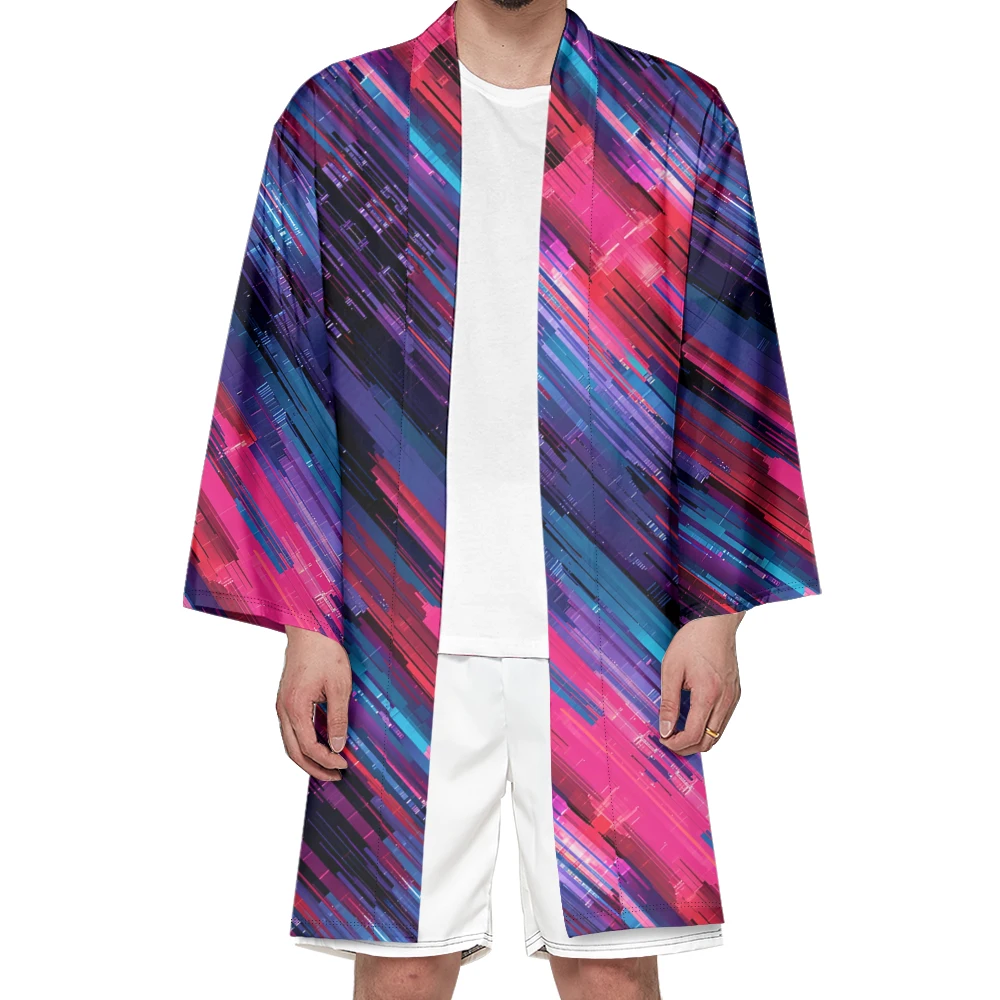 

Psychedelic Kimono Autumn Samurai Kimono Cosplay Japanese Fashion Stylish Haori Cardigan Cool Robe Men Yukata Elegant