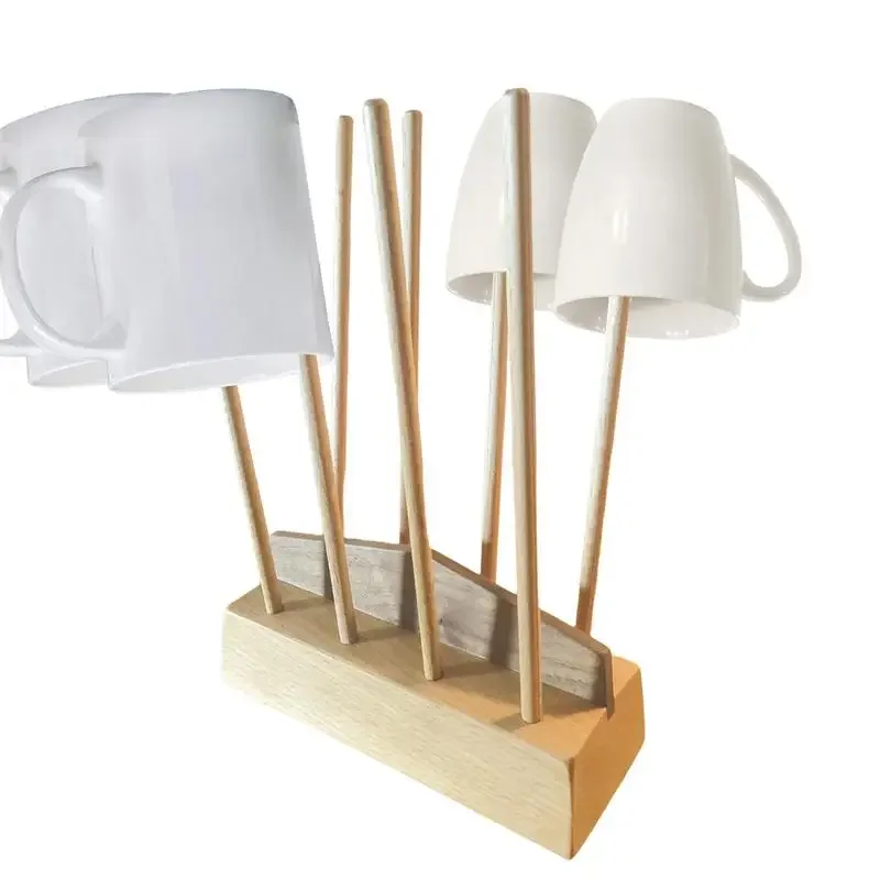 

Rack Drinking Countertop Holder Drying Glass Cup Wooden Water Stander Stand Bottles Bag For Organizer Drainer