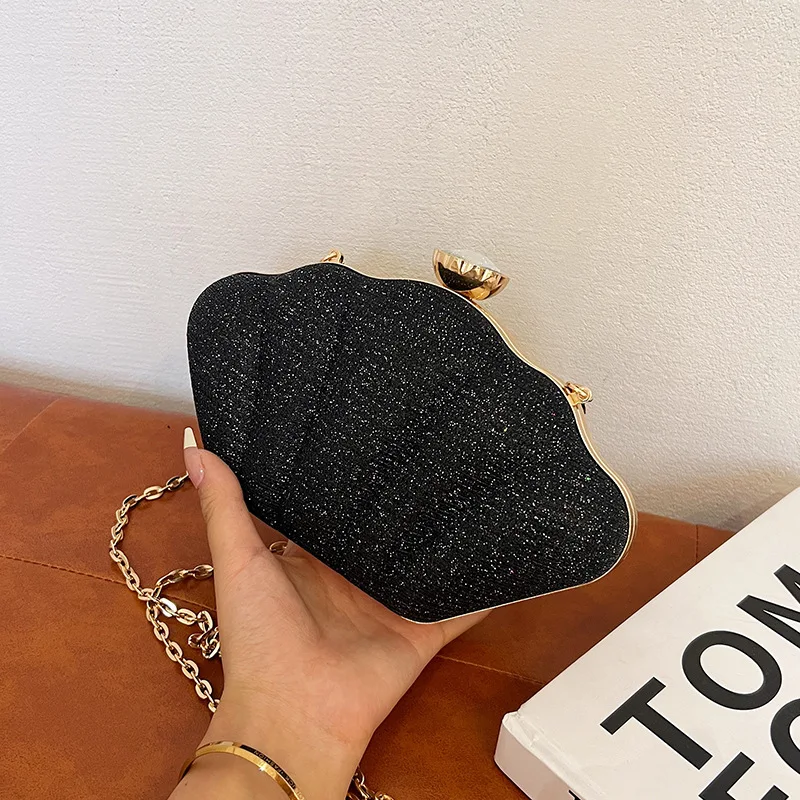 

​ ​ Элегантный клатч-ракушка 2025 года, стильная вечерняя сумка для женщин, роскошная сумка с ремешком-цепочкой, универсальный европейский дизайнерский кошелек ​