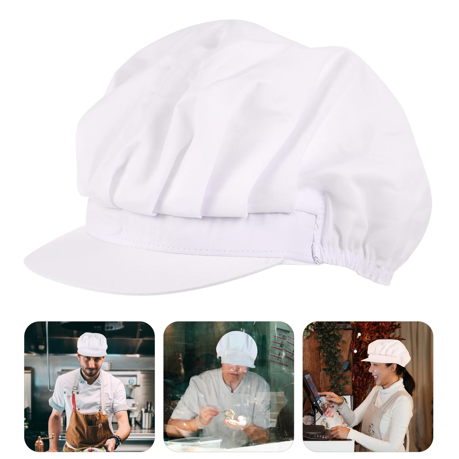 Chapéu de chef unissex, lavável, reutilizável, para cozinhar, poeira, para restaurante, oficina, trabalho industrial, respirável, leve