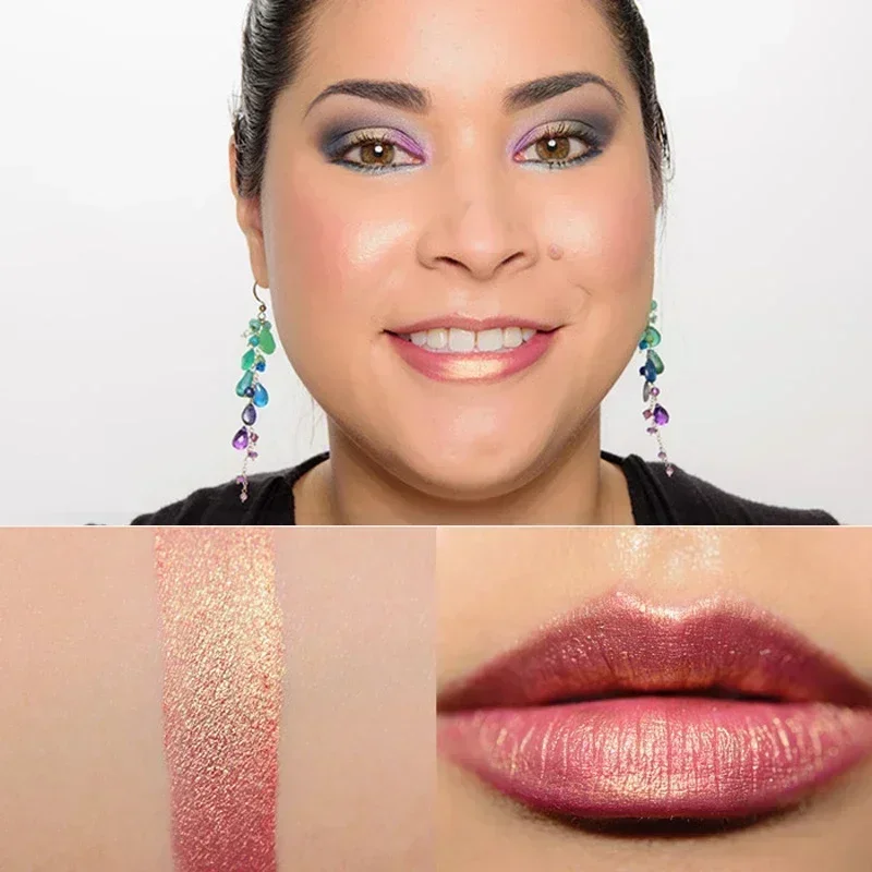 6 cores marca diamante brilho batom metálico à prova dwaterproof água longa duração tatuagem batom líquido glitter pó brilho labial