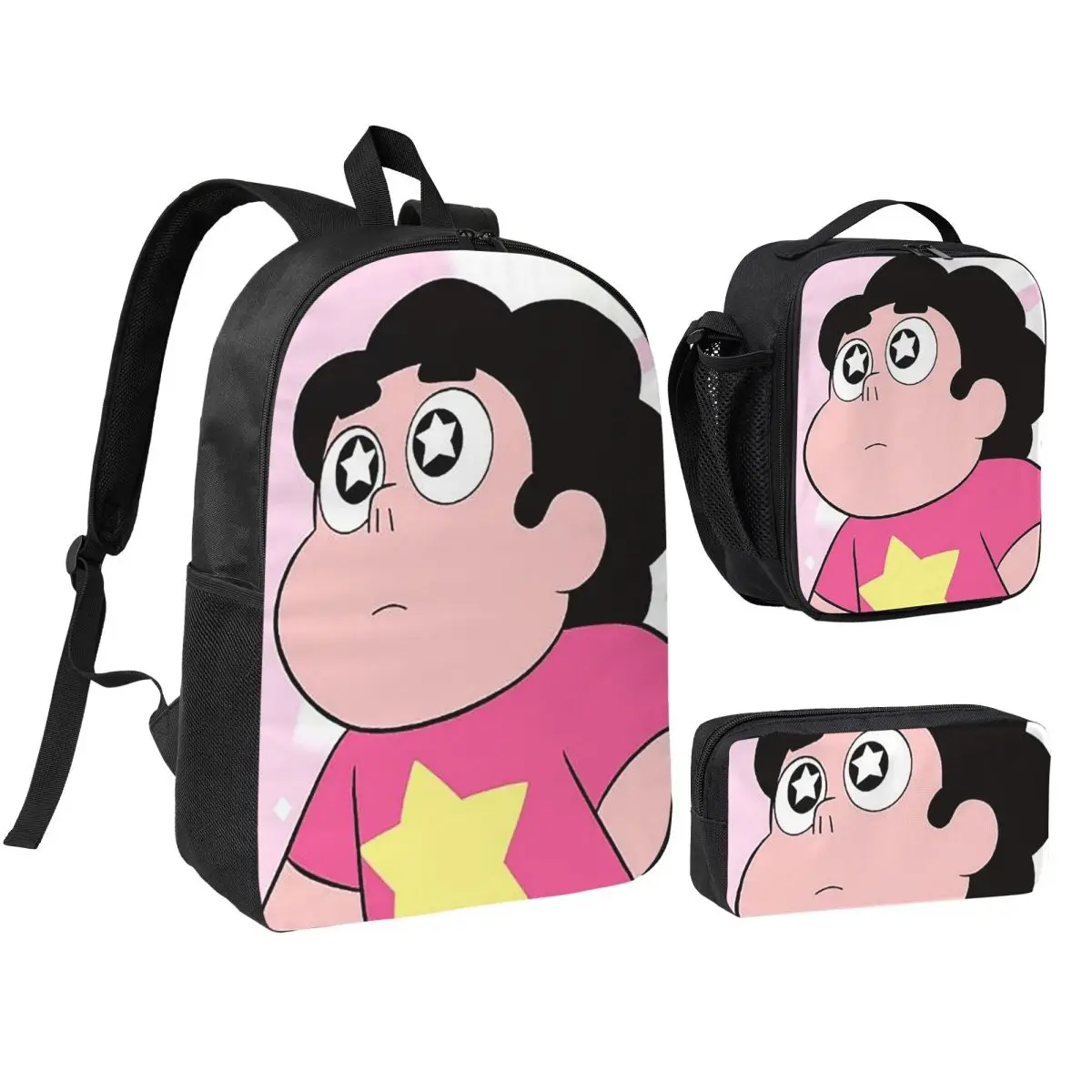 

Steven Universe Backpack Boys Girls BookBag School Bag Shoulder Bags 3ps Insulated Lunch Bag Pencil Case