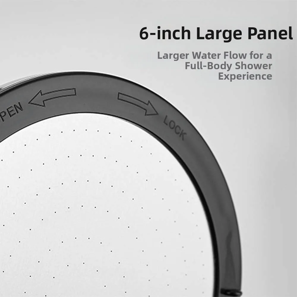 

6-дюймовые душевые насадки, технология под высоким давлением, водосберегающая круглая насадка для душа, ручная нержавеющая сталь 304