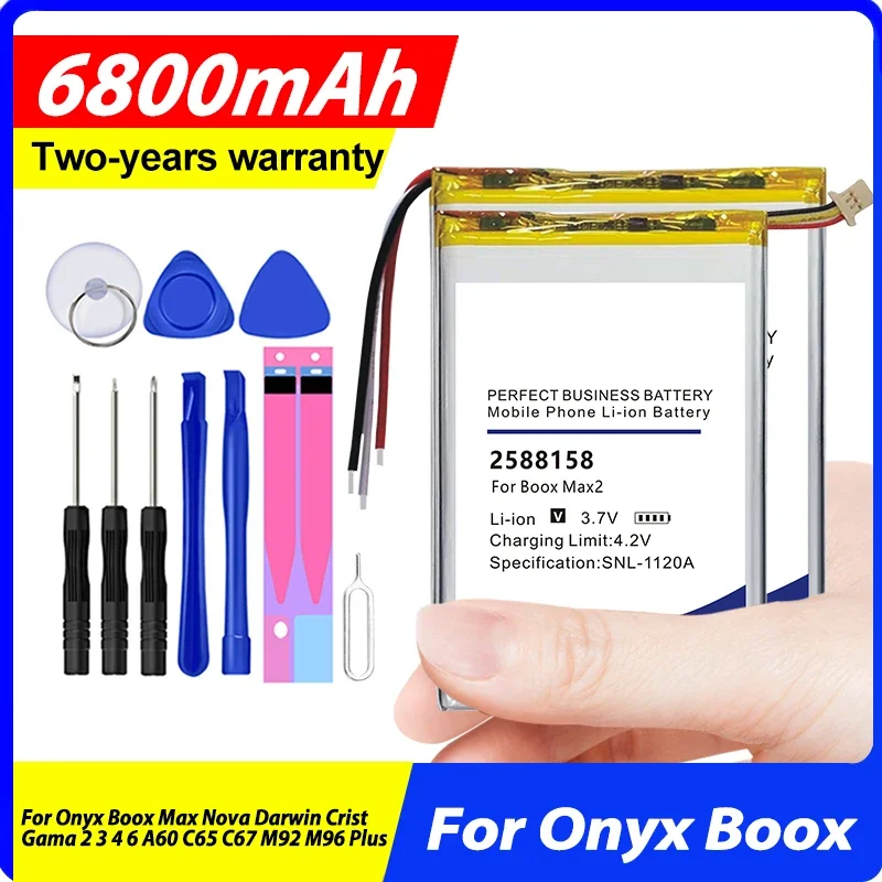 386888 Nova2 2588158 406080 Battery For Onyx Boox Max Nova Darwin Crist Gama 2 3 4 6 M96 C65 C67 M92 A60 Plus + Kit Tools