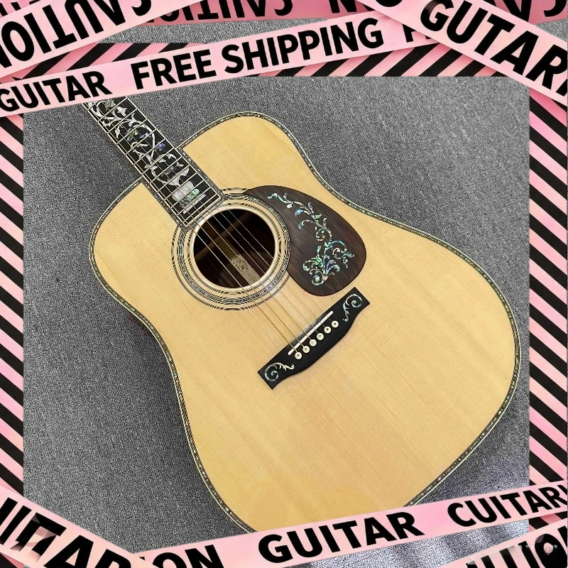 41 Inch D45 Acoustic Guitar Wooden Vase Classic Solid Top Ebony Neck Folk Guitar Solo High Quality Delivery Included Gift 2026