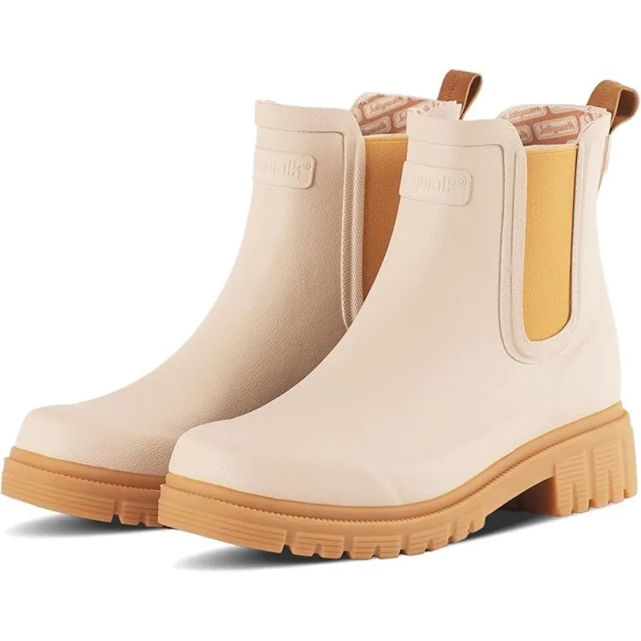 

Women's Short Rain Boots Waterproof Chelsea Ankle Boots for Women, Lightweight Non Slip Rubber Garden Shoes with Soft Comfort I