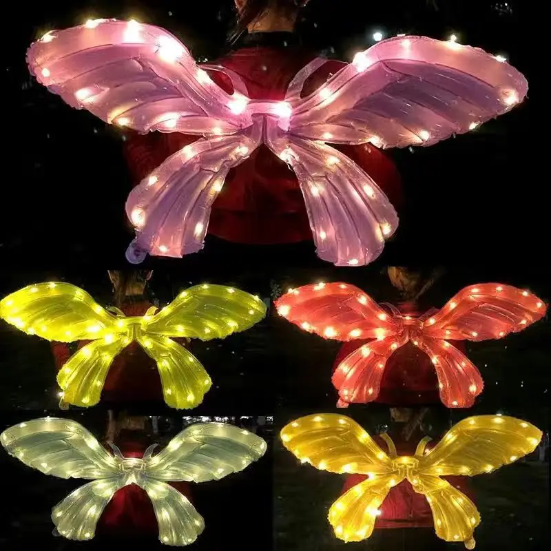 Outdoor Angel Inflatable Rainbow Butterfly Wings Aluminum Film Balloon Children\'s Party Decoration Photography