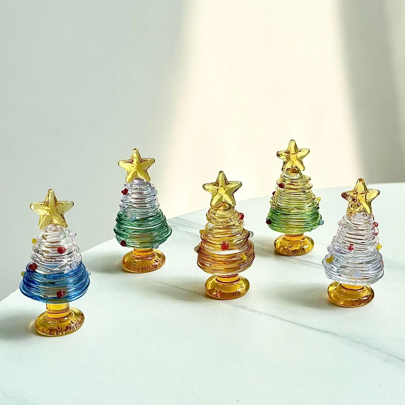 

Изысканная и креативная шелковая мини-рождественская елка ручной работы с глазурованными цветами, милый мультяшный орнамент, подарок