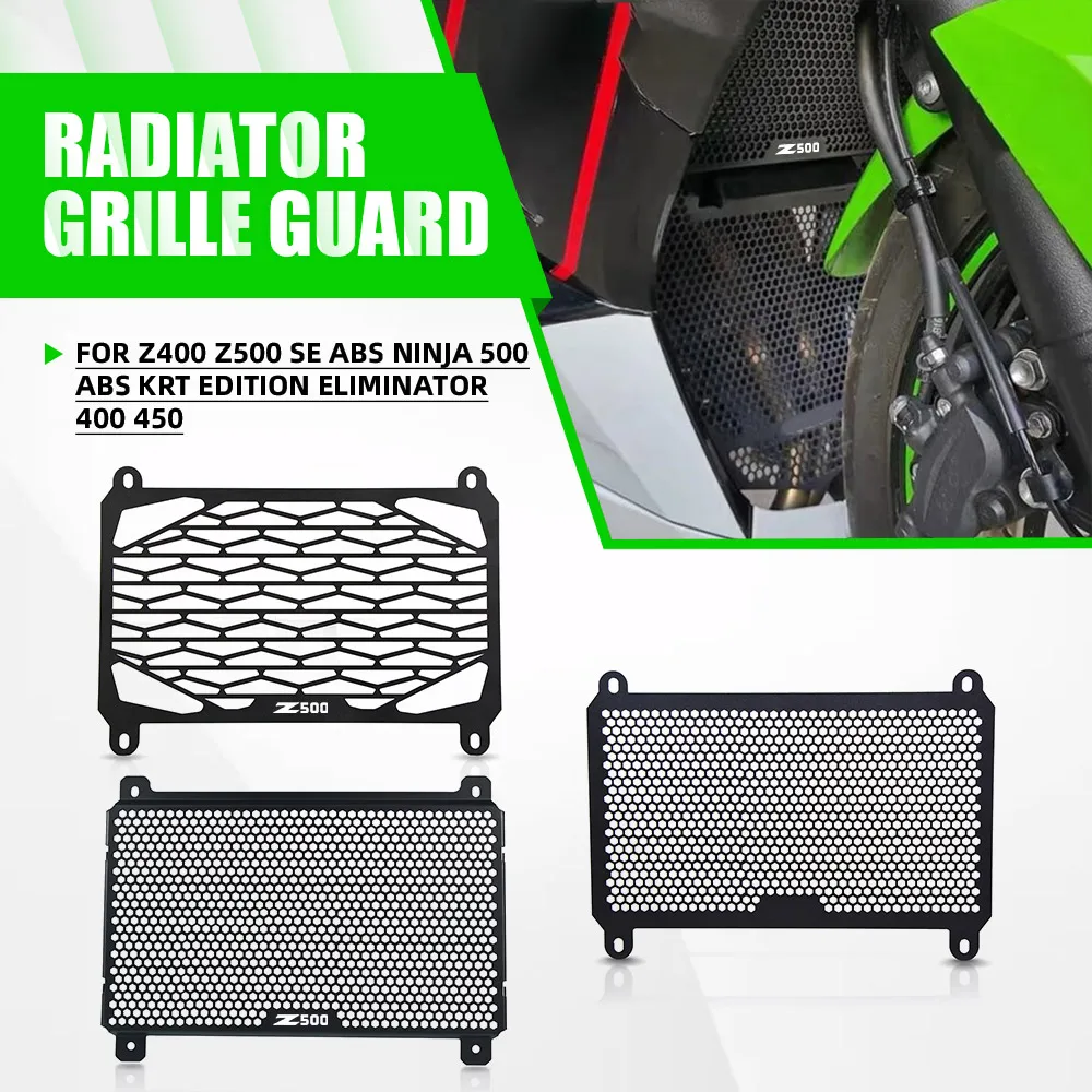FOR Kawasaki Z400 Z500 SE ABS Ninja 500 ABS KRT Edition Eliminator 400 450 Radiator Grille Guard Cover Oil Cooler Protection