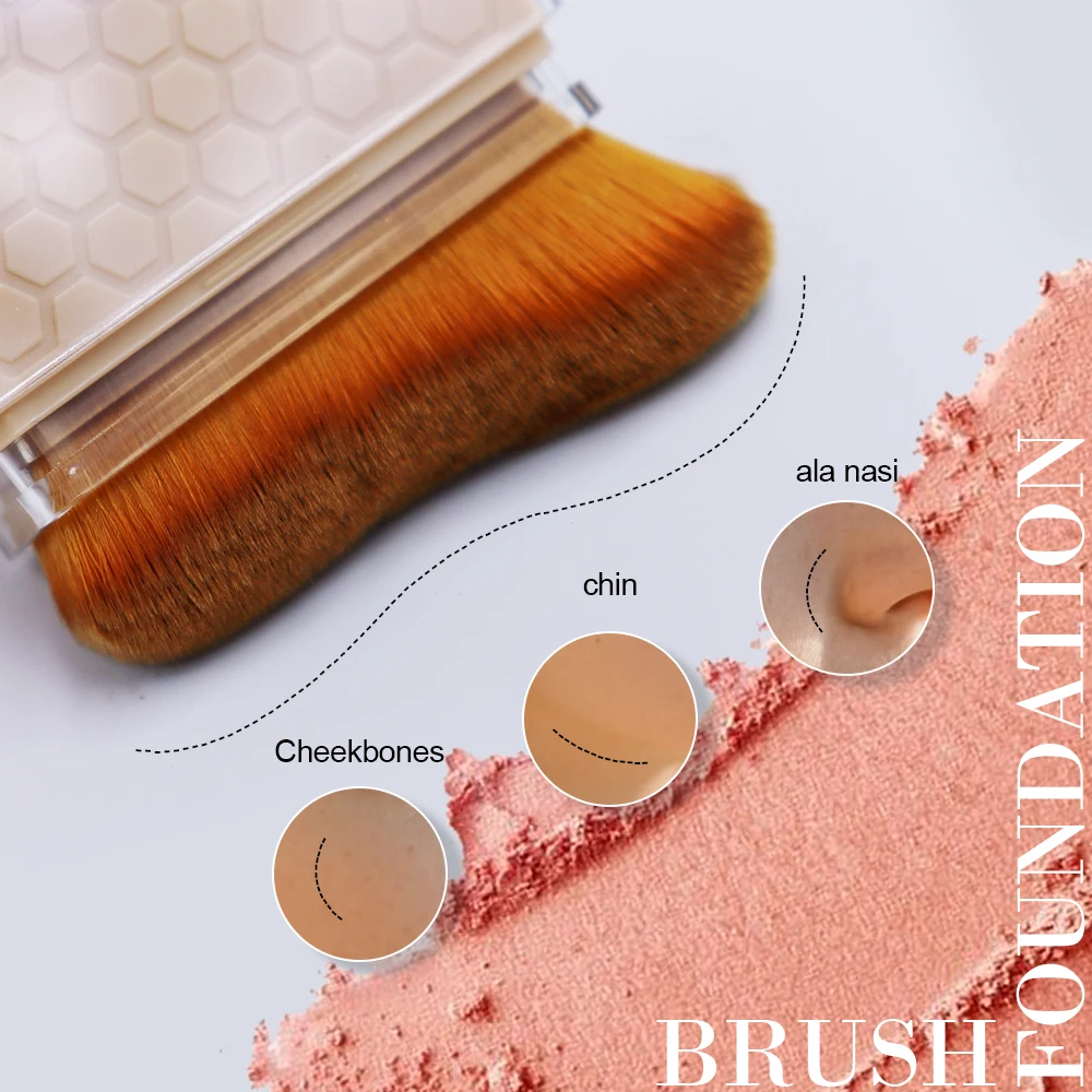 

Wavy Tanning Soft brush Body Face Makeup Foundation Blush Powder Brush Cover Dust Proof Extensible Handle Portable Design