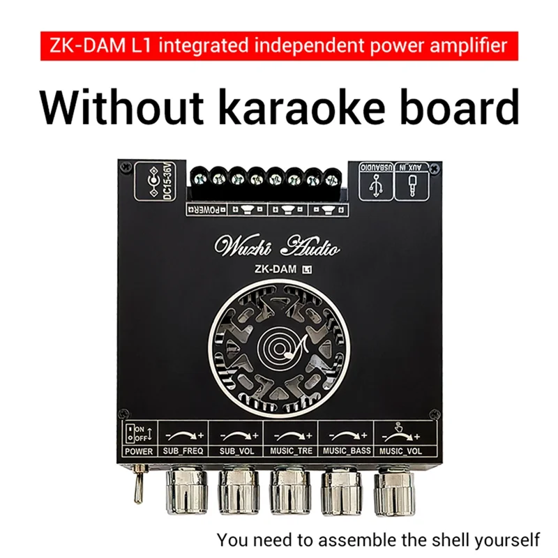 Practical-ZK-DAM L1 Bluetooth Power Amplifier Board Stereo 2X220W+350W Bluetooth 5.0  Digital Power Audio Amplifier Module  B